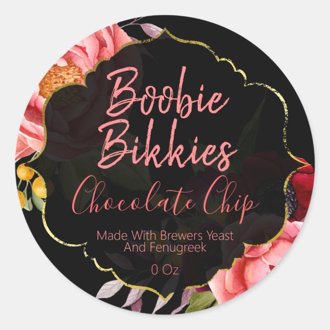 Floral Boobie Bikies Lactation Étiquettes (Devant)