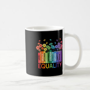Floral Book Equality Human Rights, Social Justice Kaffeetasse