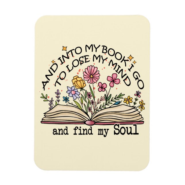 Floral Book Lover Magnet (Vertikal)