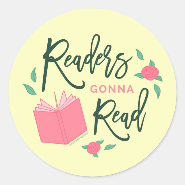 Floral BookReaders Gonna Read Runder Aufkleber (Vorderseite)
