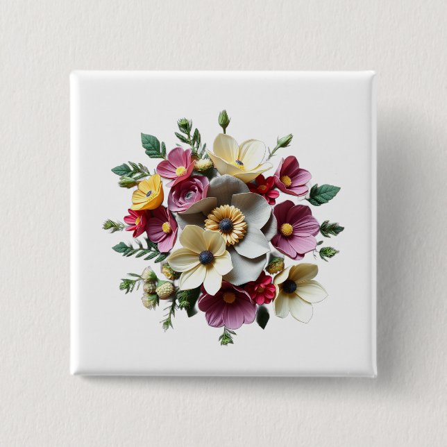 Floral Boquete 3D Button (Vorderseite)