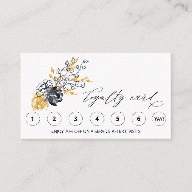 *~* FLORAL Botanic QR LOGO Rewards Vielen Dank Treuekarte (Vorderseite)