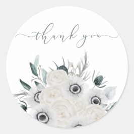 Floral Botanical Danke Umschlag Aufkleber