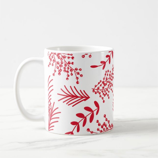 Floral Botanicals Weihnachtsfeiertag Kaffeetasse (Links)