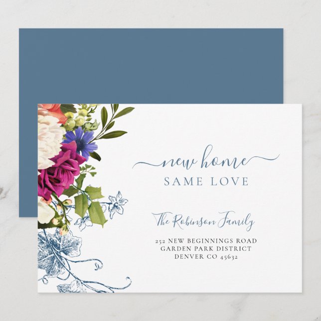 Floral-botanische, elegante Drehschrift Ankündigung (Vorne/Hinten)