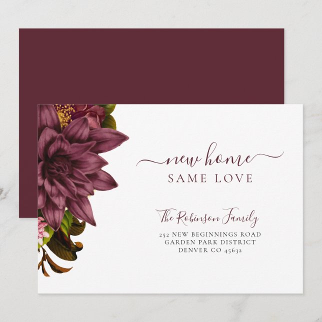 Floral botanischer Chic elegant bewegt Ankündigung (Vorne/Hinten)