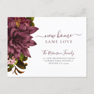 Floral botanischer Chic elegant bewegt Ankündigungspostkarte