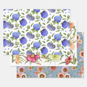 Floral Botanisches Kunstmuster Geschenkpapier Set