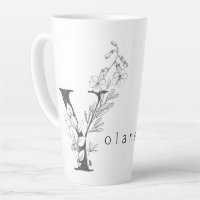 Floral Botanisches Monogramm "Y" Custom Text Elega