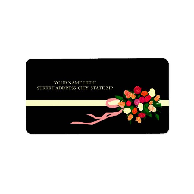 Floral Bouquet Address Mailing Labels Adressaufkleber (Vorne)