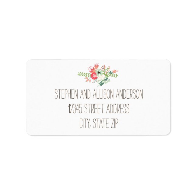 Floral Bouquet - Adressmarken Adressaufkleber (Vorne)