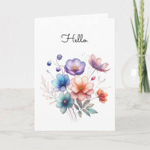 Floral Bouquet Aquarell Illustration Gruß Karte