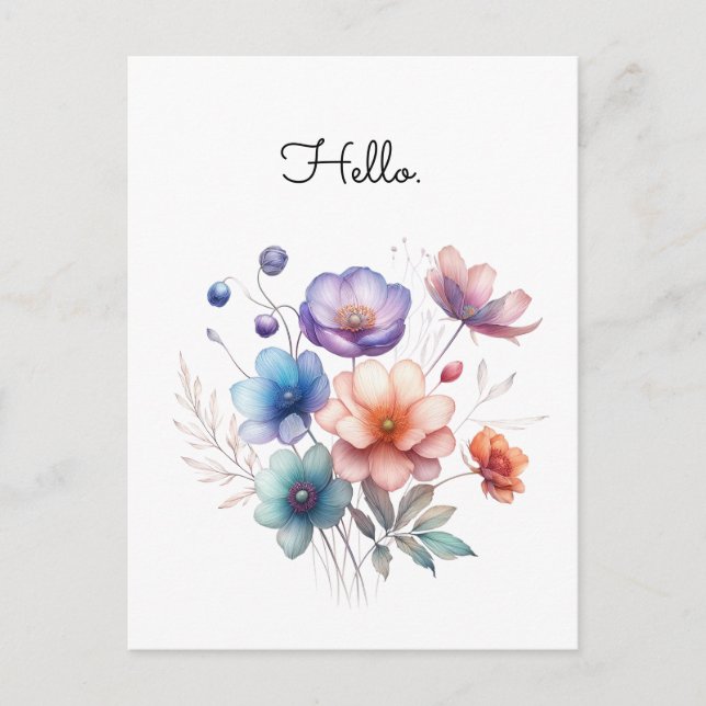 Floral Bouquet Aquarellbilder individuell gestalte Postkarte (Vorderseite)