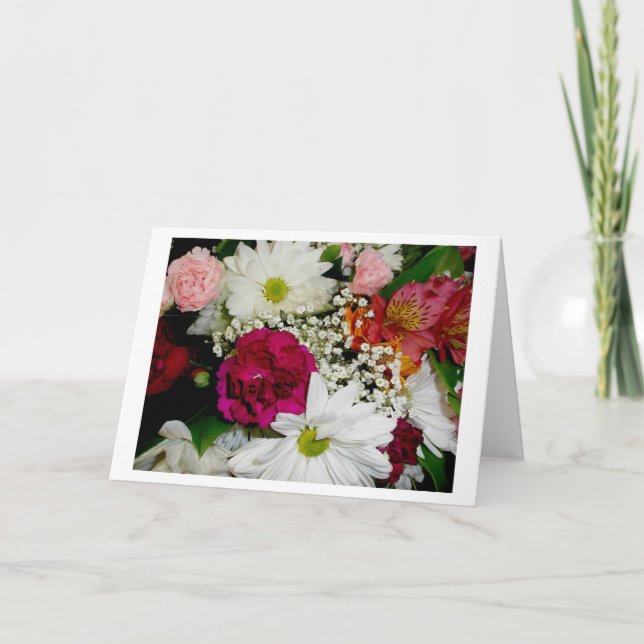 Floral Bouquet Blank Card Feiertagskarte (Vorderseite)
