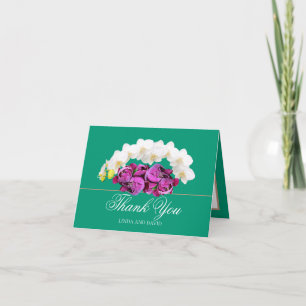 Floral Bouquet Botanische Blume Hochzeit Vielen Da Dankeskarte