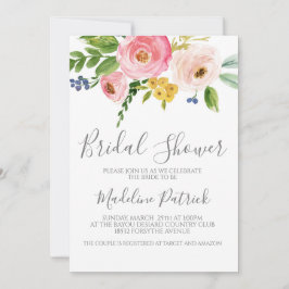 Floral Bouquet Brautparty Einladung