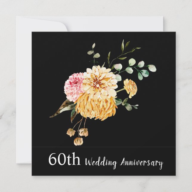 Floral Bouquet Einladung zum 60. Hochzeitstag (Vorderseite)