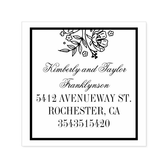 Floral Bouquet Elegante Wedding Permastempel (Design)