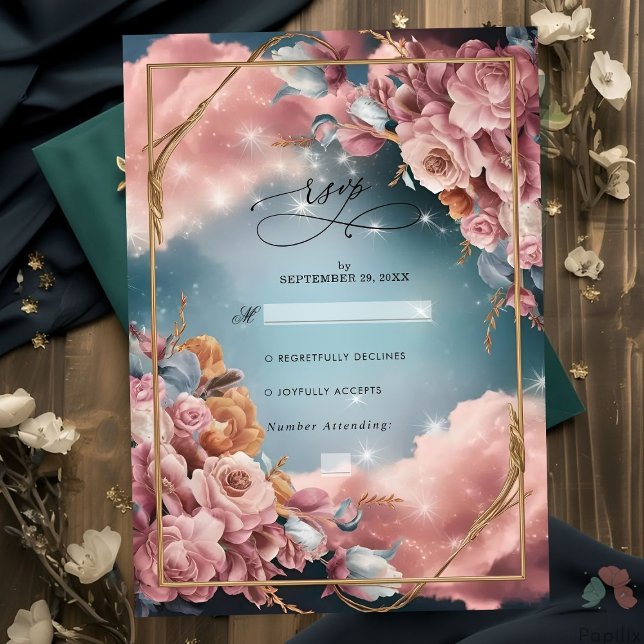 Floral Bouquet Fine Selection Luxury Wedding RSVP Karte (Von Creator hochgeladen)