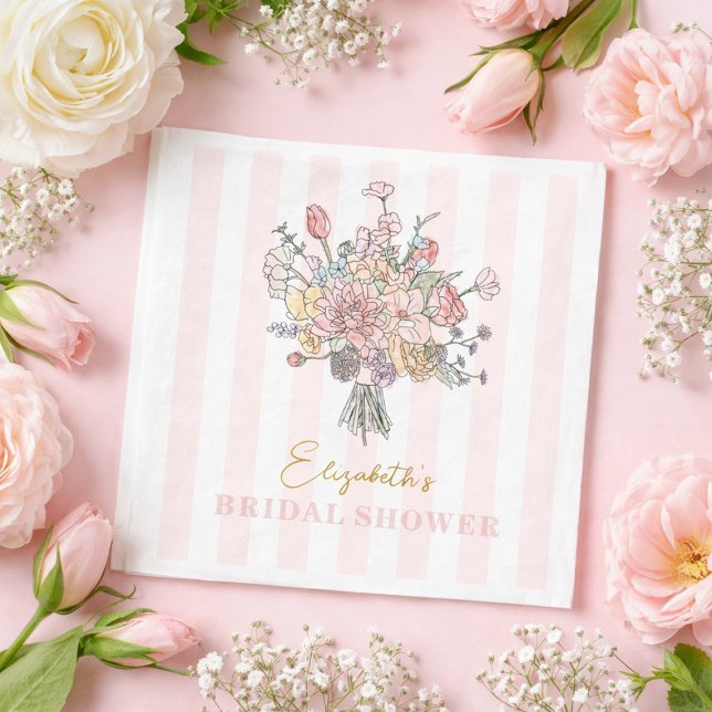 Floral Bouquet Frische Pasta machen Brautparty Serviette (Floral Bouquet Fresh off the Market Bridal Shower Napkins)