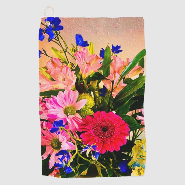 Floral Bouquet Golf Balls Golfhandtuch (Vorderseite)