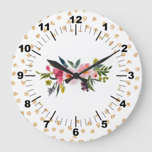 Floral Bouquet Große Wanduhr