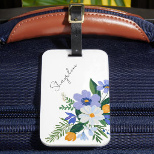 Floral Bouquet Lila Orange Gepäckanhänger