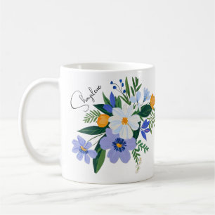 Floral Bouquet Lila Orange Kaffeetasse