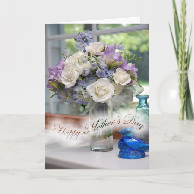 Floral Bouquet Mutter Tageskarte Karte (Vorderseite)
