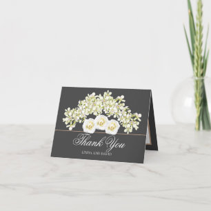 Floral Bouquet Orchids & Rose Hochzeit Vielen Dank Dankeskarte