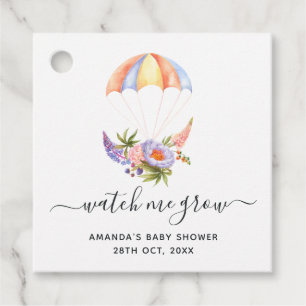Floral Bouquet Parachute Kinderdusche Danke Geschenkanhänger