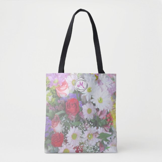 Floral Bouquet Pastell Design Tote Bag Tasche (Vorderseite)