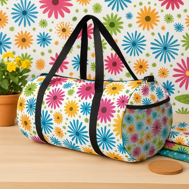 Floral Bouquet Pattern with Leaves elegant Duffle Bag (Von Creator hochgeladen)