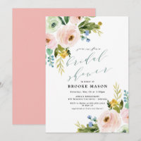 Floral Bouquet Peony Bridal Dusche Einladung