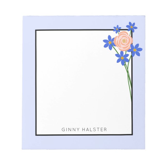 Floral Bouquet Personalisiert Notepad 5,5" x 6" Notizblock (Vorderseite)