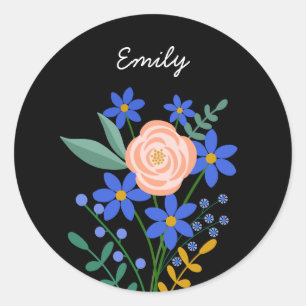 Floral Bouquet Personalisiert Rundaufkleber Runder Aufkleber