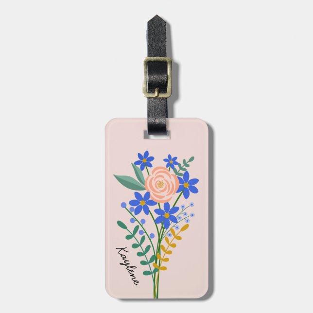 Floral Bouquet Personalisierte Gepäckmarke Gepäckanhänger (Vorderseite vertikal)