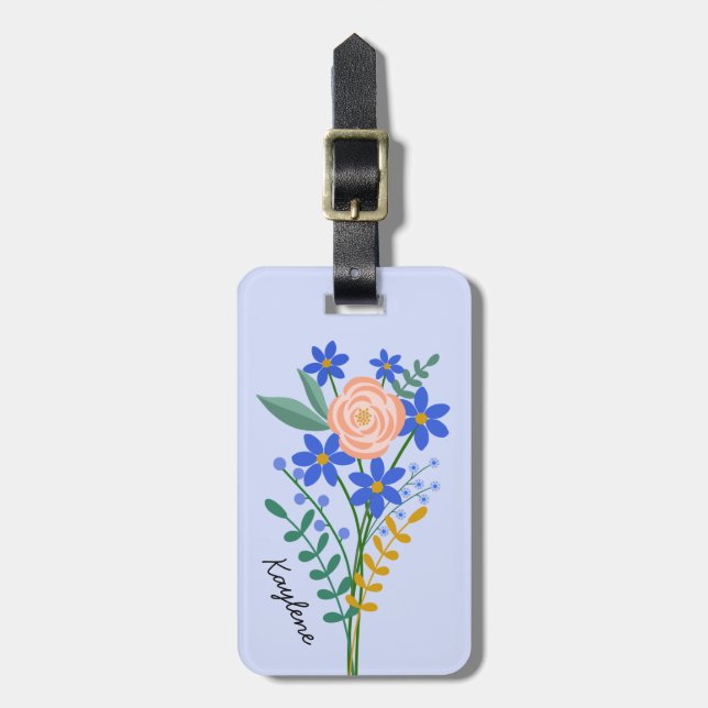 Floral Bouquet Personalisierte Gepäckmarke Gepäckanhänger (Vorderseite vertikal)