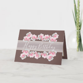 Floral Bouquet Pink Rose Blume Chic Girl Karte