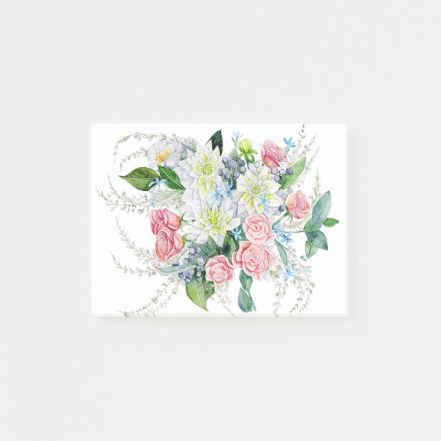 Floral Bouquet Post-it Klebezettel (Vorderseite)