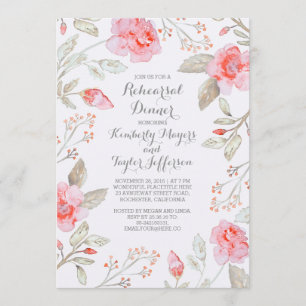 Floral Bouquet Roses Probe Abendessen Einladung