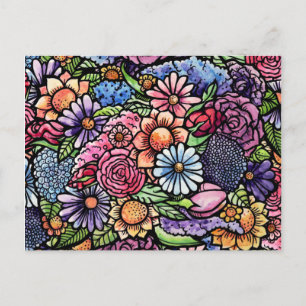 Floral Bouquet Spring Blume Feiertagspostkarte