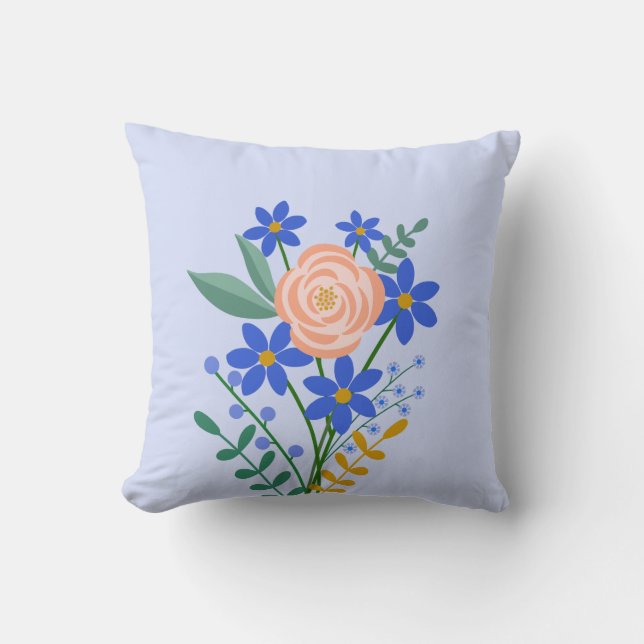 Floral Bouquet Throw Kissen (Vorderseite)