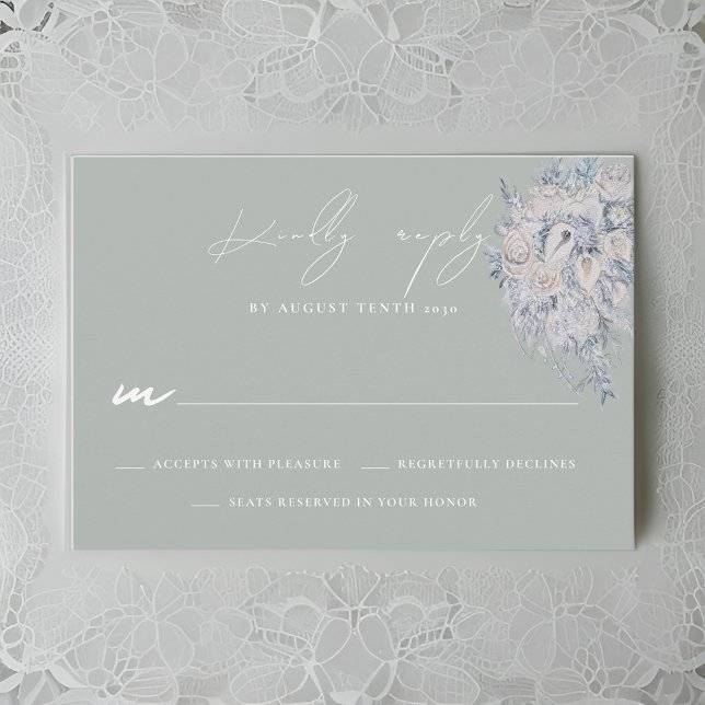 Floral Bouquet Wedding RSVP Response Card (Von Creator hochgeladen)