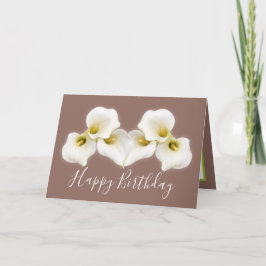 Floral Bouquet White Calla Lilies Floral Birthday Karte