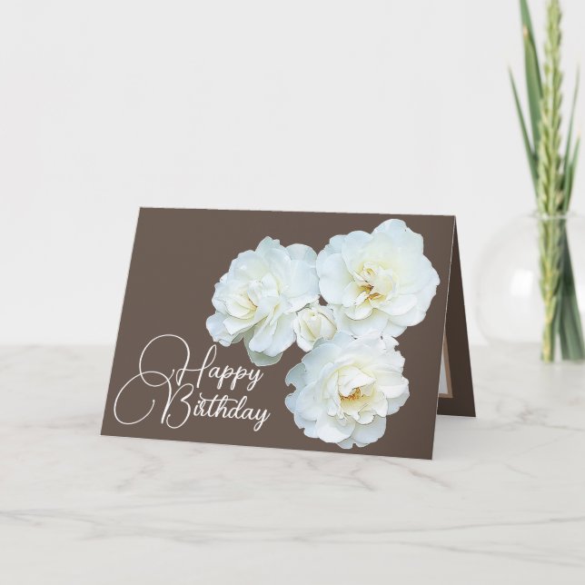 Floral Bouquet White Roses Flower Girl Karte (Vorderseite)