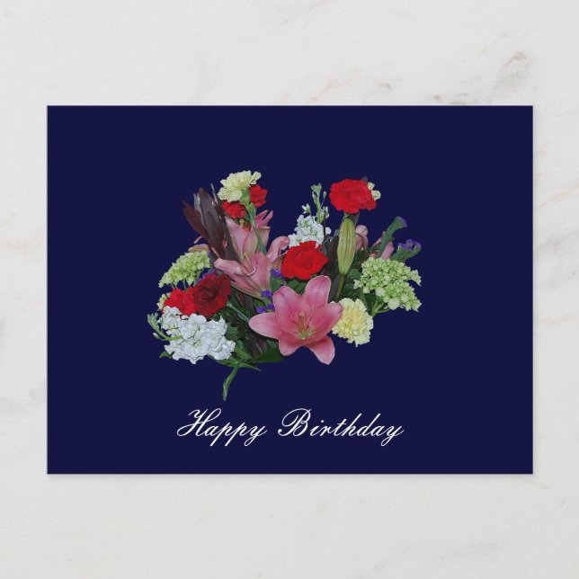 Floral Bouquet zum Geburtstag Postkarte (Vorderseite)