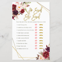 Floral Bourgogne il dit qu'elle a dit carte de jeu