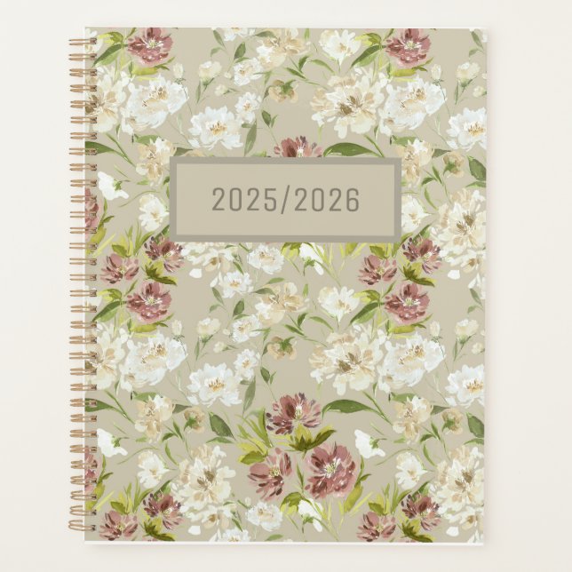 Floral Bourgogne Planificateur de la journée de la (Devant)