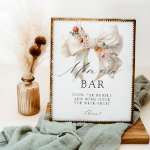 Floral Bow Baby in Bloom Baby Shower Mama-osa Bar Poster